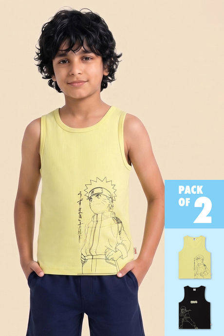 Buy Lee Cooper Boys Naruto Vest (Pack of 2) - Multicolor